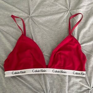 Red Calvin Klein bralette